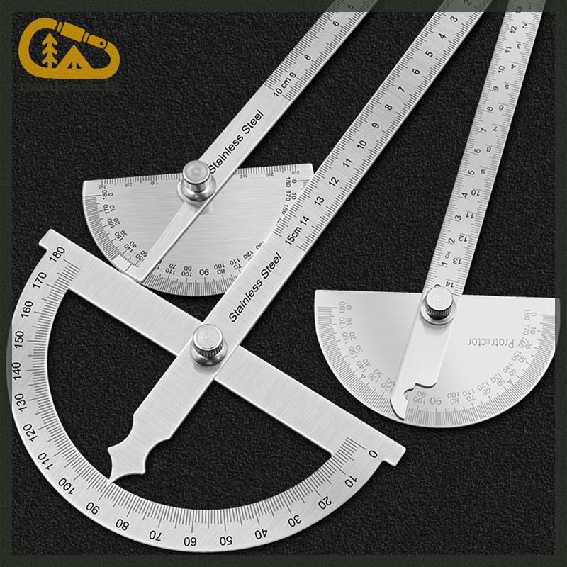 Thankswin 180 องศาไม้โปรแทรกเตอร์โลหะมุม Finder Goniometer ไม้บรรทัดมุมเครื่องมืองานไม้ th