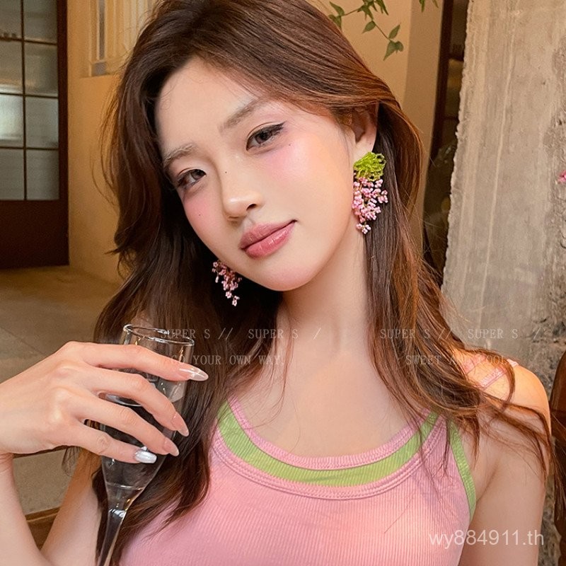 ต่างหูมืออาชีพ พู่ระบายแบบไม่ซ้ำกัน สไตล์ Mori ใหม่ลูกปัด สำหรับผู้หญิง ~ 2025 ลายเฉพาะ A6WK