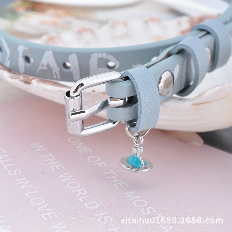 สร้อยคอมัลติพลัสสร้อยข้อมือและจี้ สไตล์สามมิติดesignสีดําและฟ้า สำหรับแฟชั่นราตรีของผู้หญิง BLZ0