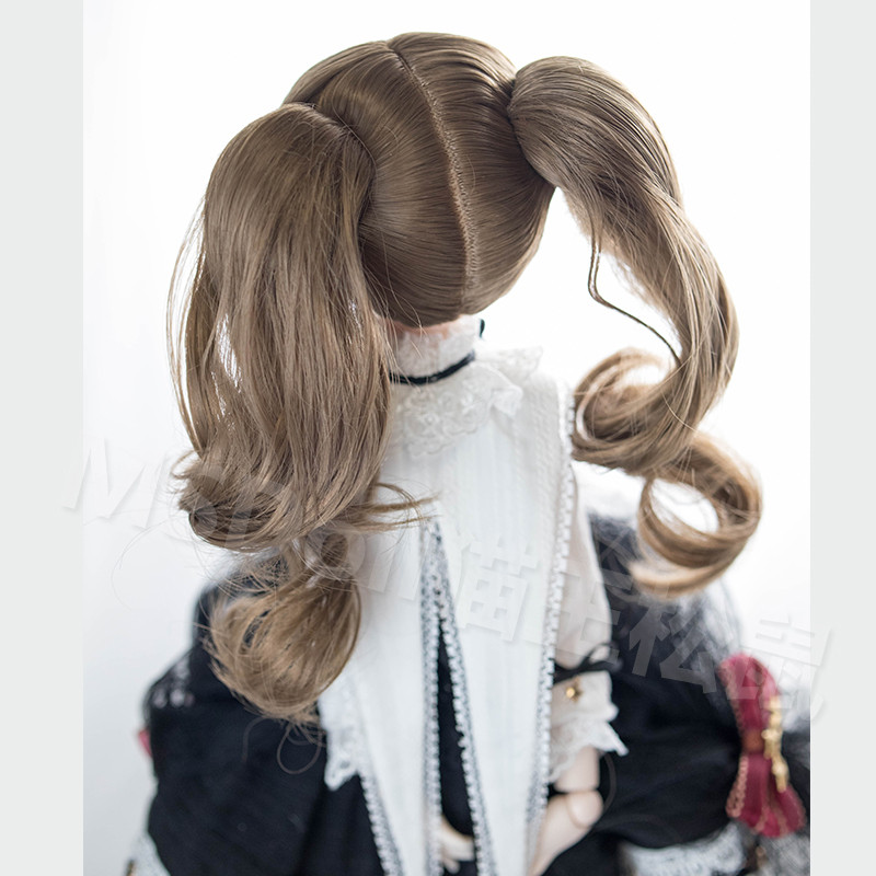 Elvis Squirrel 3 จุดวิกผมBJDสามจุดเด็กMulticolor Double PonytailผมปลอมMDD/DD/Bear Girl