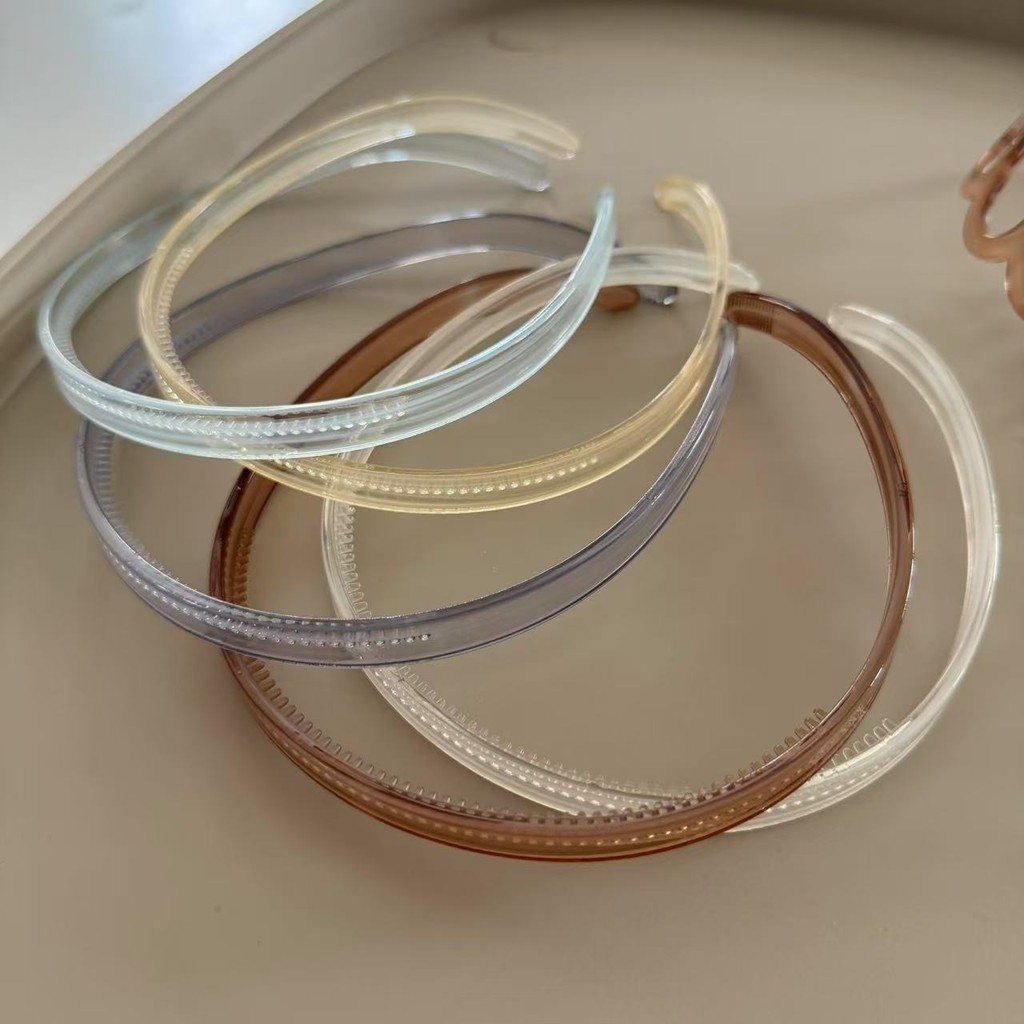 Town Shell - Plain Simple Jelly Clear Korean Head Band / Simple Plain Korean Headband / Comb Bandana