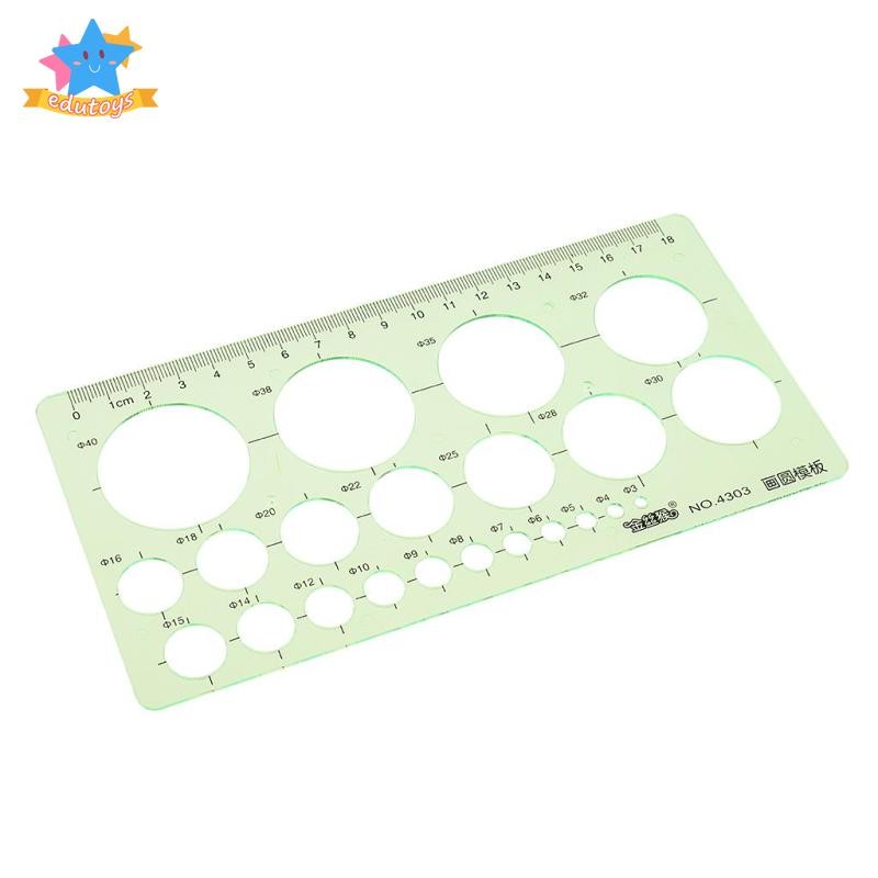 [Edstars] 2 มม. ถึง 40 มม. CIRCLES TEMPLATE DRAWING STENCIL GOVERNING CIRCLE MODEL 10X20CM