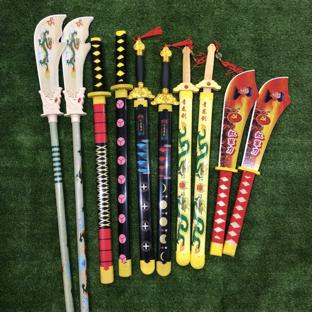 ((Sword Collection) ของเล่นไม้สําหรับเด็ก Samurai Sword Qinglong Sword View Area Temple Fair Stall T