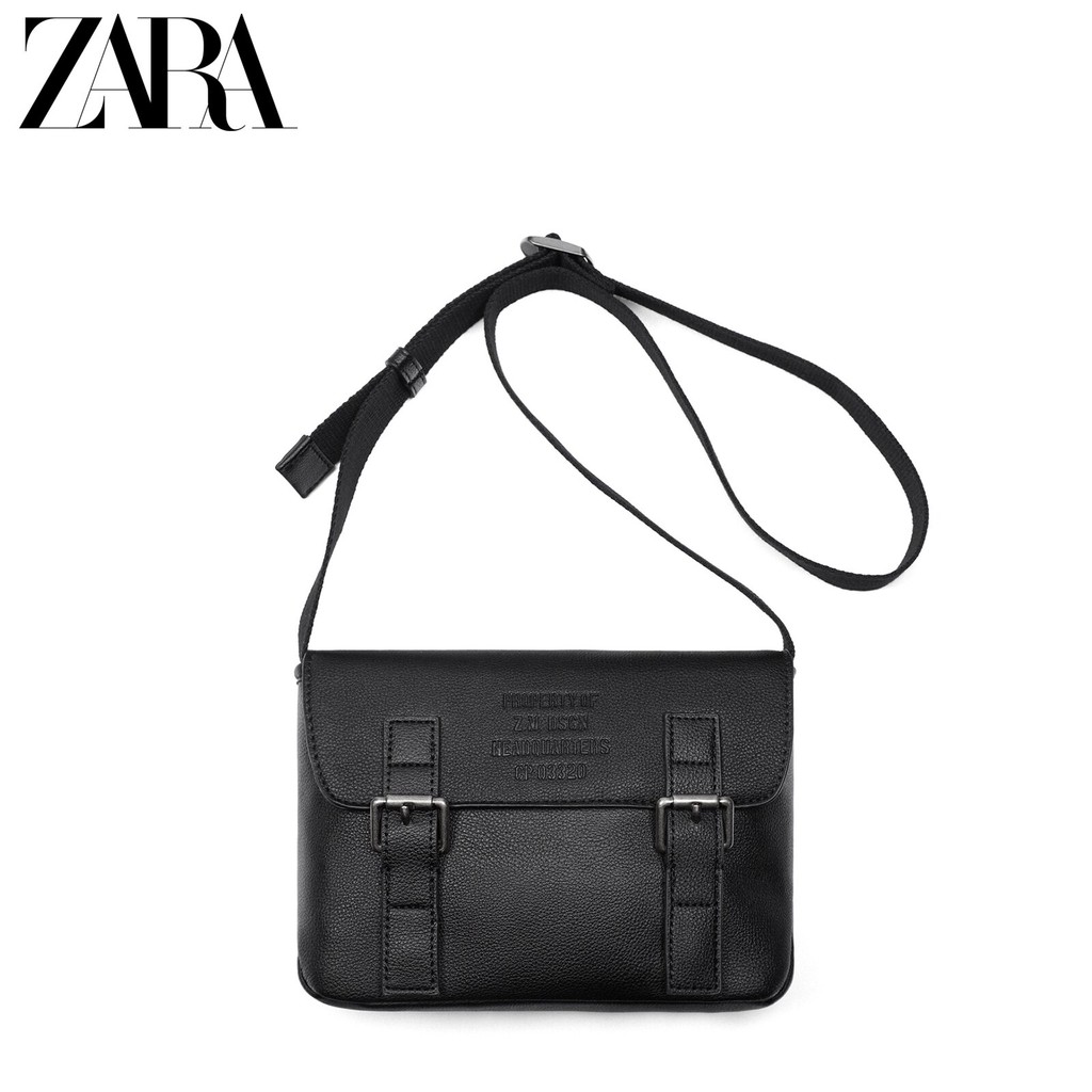 กระเป๋าสะพายข้าง ZARA แบบมินิมอลสีดำ สำหรับผู้ชาย