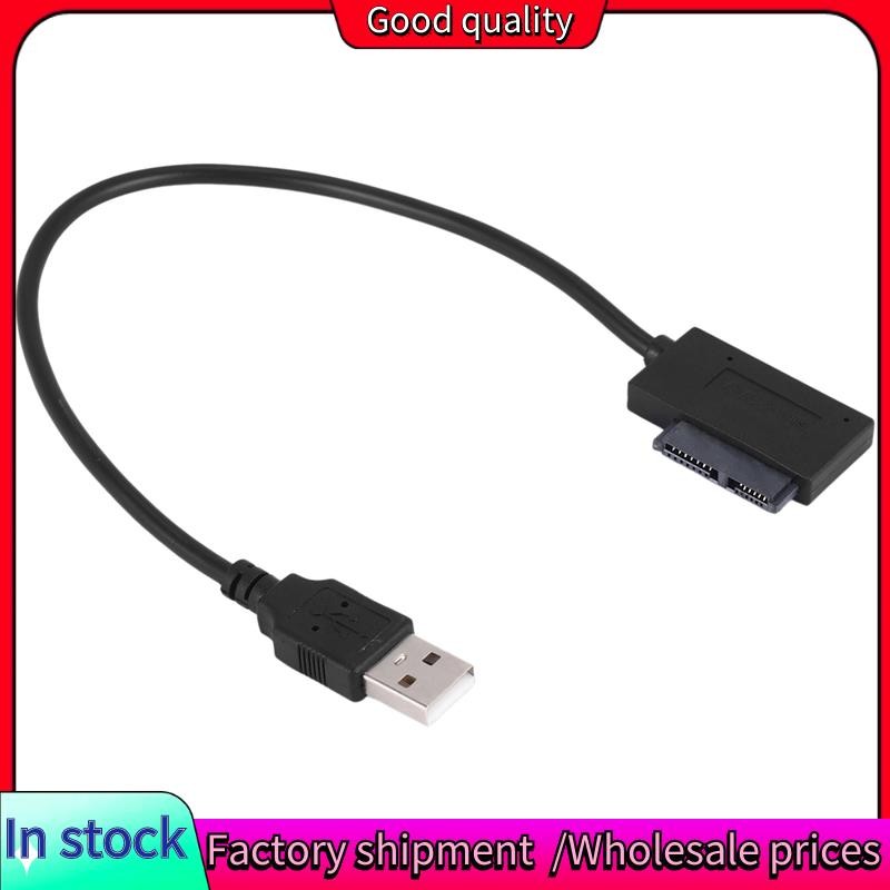 Stock-อะแดปเตอร์USB PC 6P + 7P CD DVD Rom to USB 2.0 Converter Slimline 13 Pin DriveสําหรับPCแล็ปท็อ