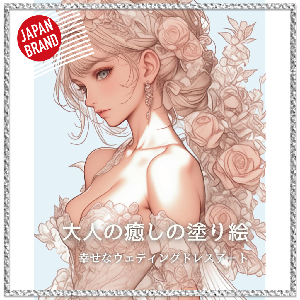 Adult Relaxing Coloring Book: Happy Wedding Dress Art【Made in Japan】