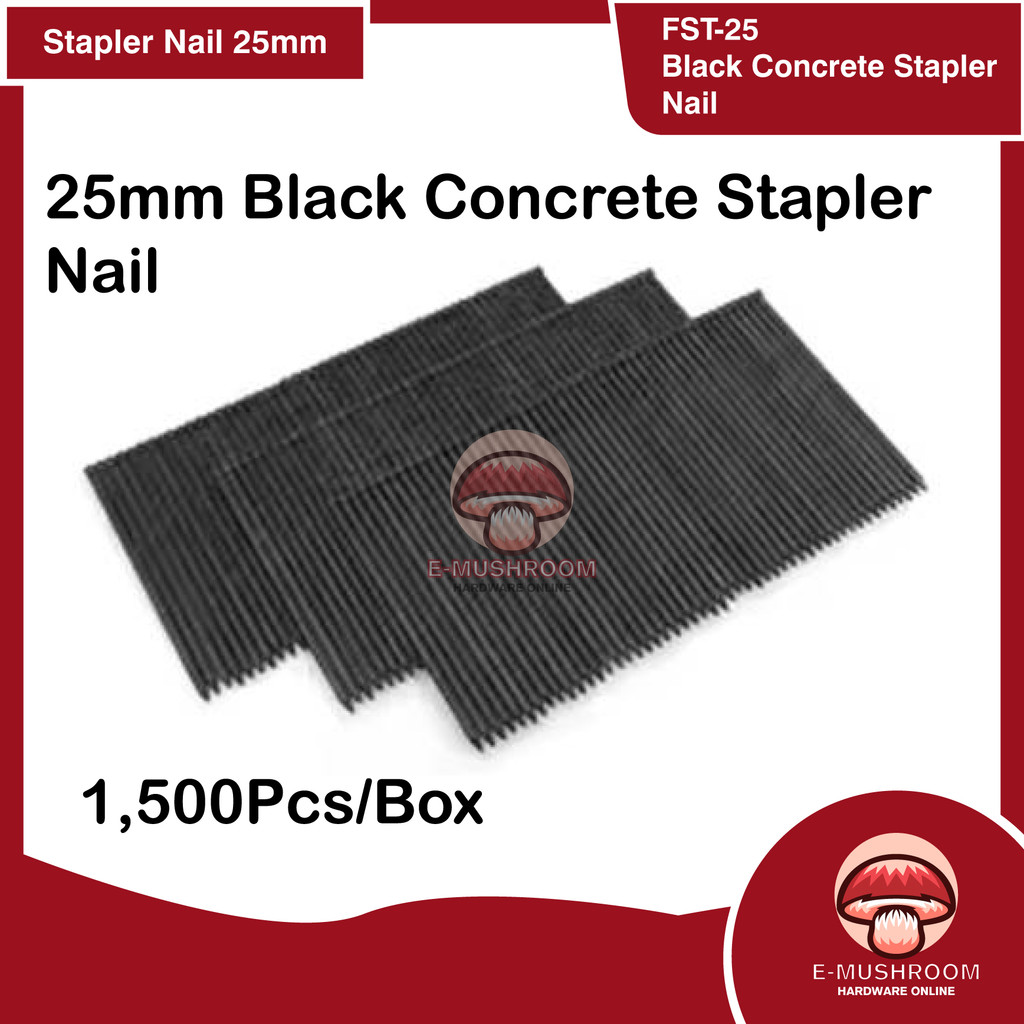 ตะปูเย็บกระดาษคอนกรีตสีดํา (1500 ชิ้น/กล่อง) ขนาด (SN-ST18, SN-ST25, SN-ST32, SN-ST38, SN-ST45, SN-S