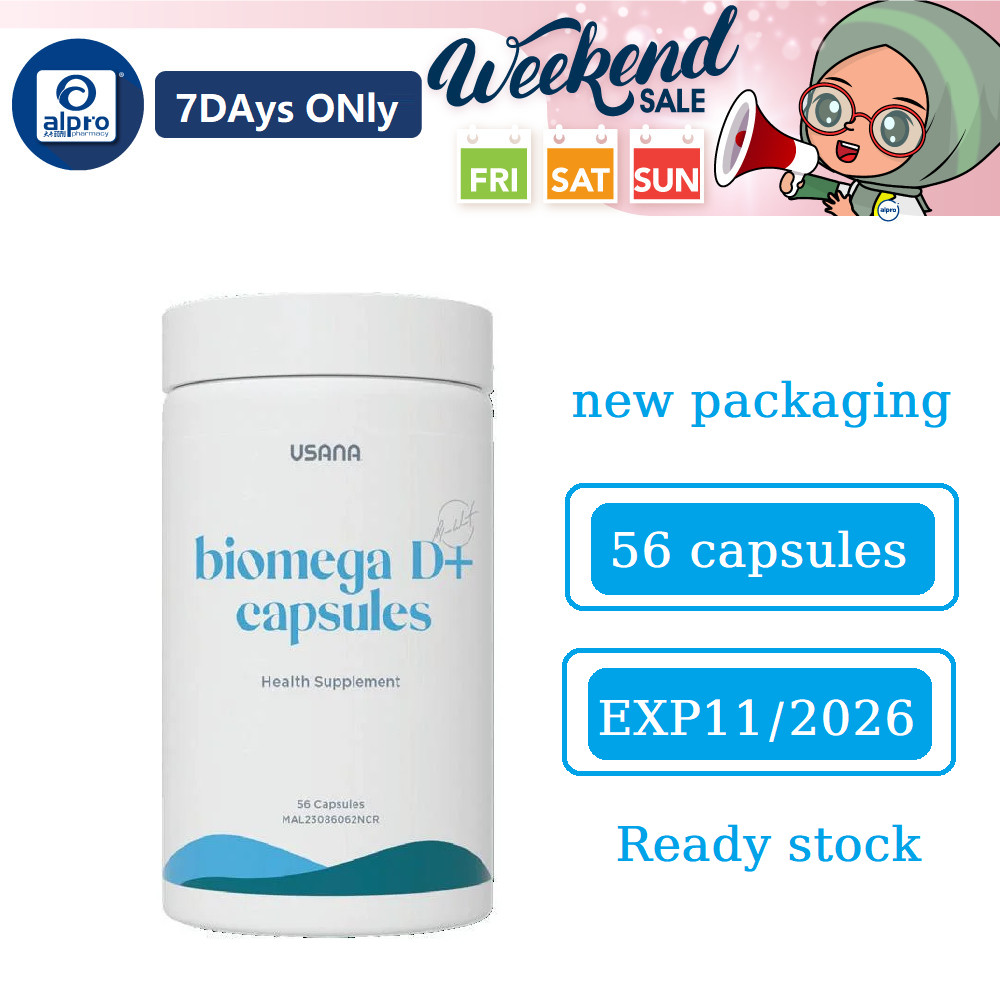 【hot】 buy  3 free1 READY STOCK USANA Biomega D+ III Plus(100% ORIGINAL) (EPA+DHA)New packaging exp 2