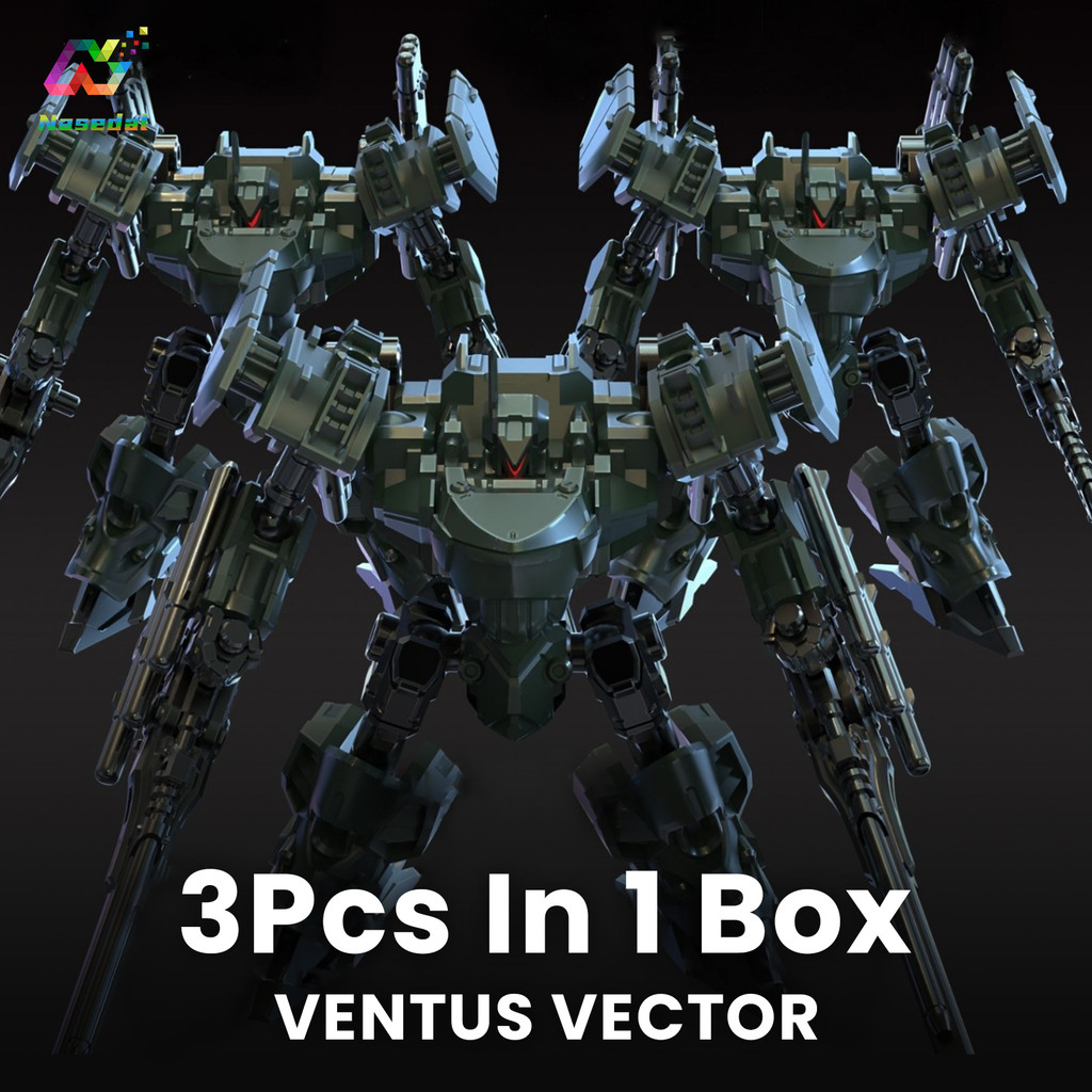 Sheik แผ่นดินใหญ่ 3 ชิ้น/กล่อง Muge-R2 3MIN โครงการ Ventus Vector Robot Model Kit 1/60 Scale Assembly Action Figure สําหรับผู้ใหญ่สะสม