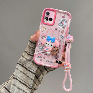 เคส VIVO Y21 Y21S Y21T Y33S Y33T T1X อะนิเมะตัวอักษรสติกเกอร์ตุ๊กตาเคสโทรศัพท์