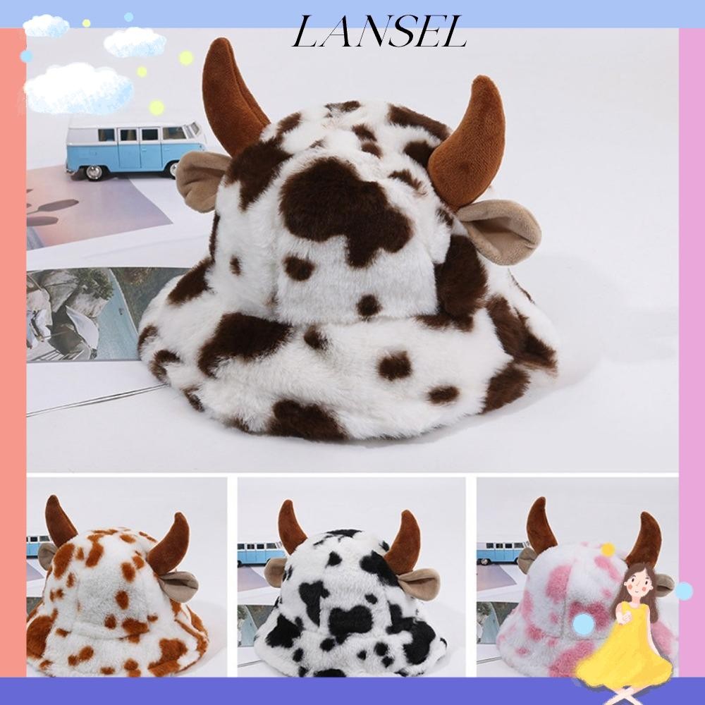 LA Fuzzy Bucket Hat, Keep Warm Hip Hop Fluffy Warm Hat, แฟชั่น Faux Fur Casual Unisex หมวกสําหรับชาย