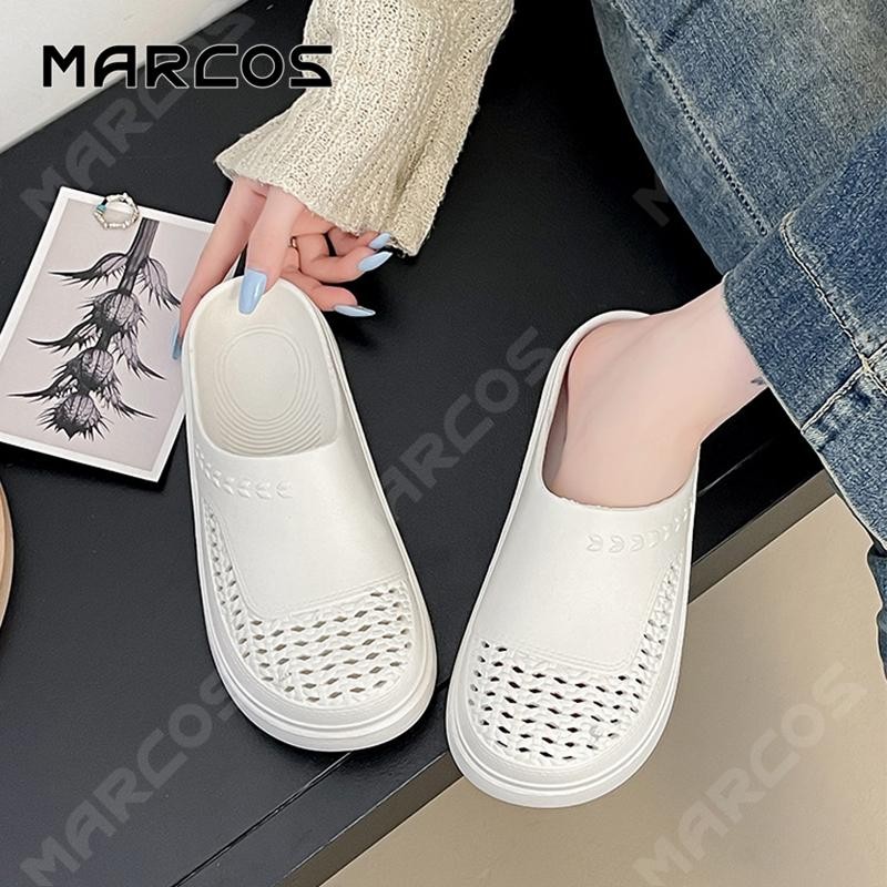 MARCOS สุภาพสตรีรองเท้าแตะ รองเท้าแตะตาข่ายกันลื่นน้ำหนักเบา รองเท้าแตะชายหาด รองเท้าแตะตาข่ายทอ สบาย #01