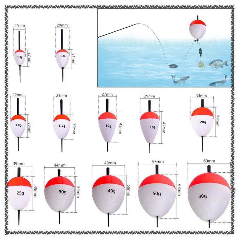 ลอยตกปลา EVA Long Cast.Floats 5 ชิ้น สําหรับปลาดุกและPompano