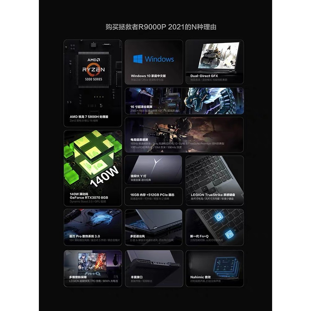 Lenovo/Lenovo Rescuer R9,000P New Dragon R7000 Octa-Core Eat Chicken Game Notebook Laptop