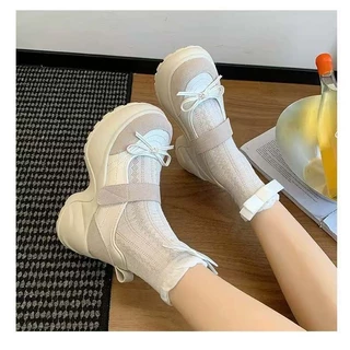 One for all พร้อมส่งจากไทย TX735 รองเท้าหนังแมรี่เจน สไตล์ฝรั่งเศส หนา7cm ดีไซน์ย้อนยุค สำหรับผู้หญิง