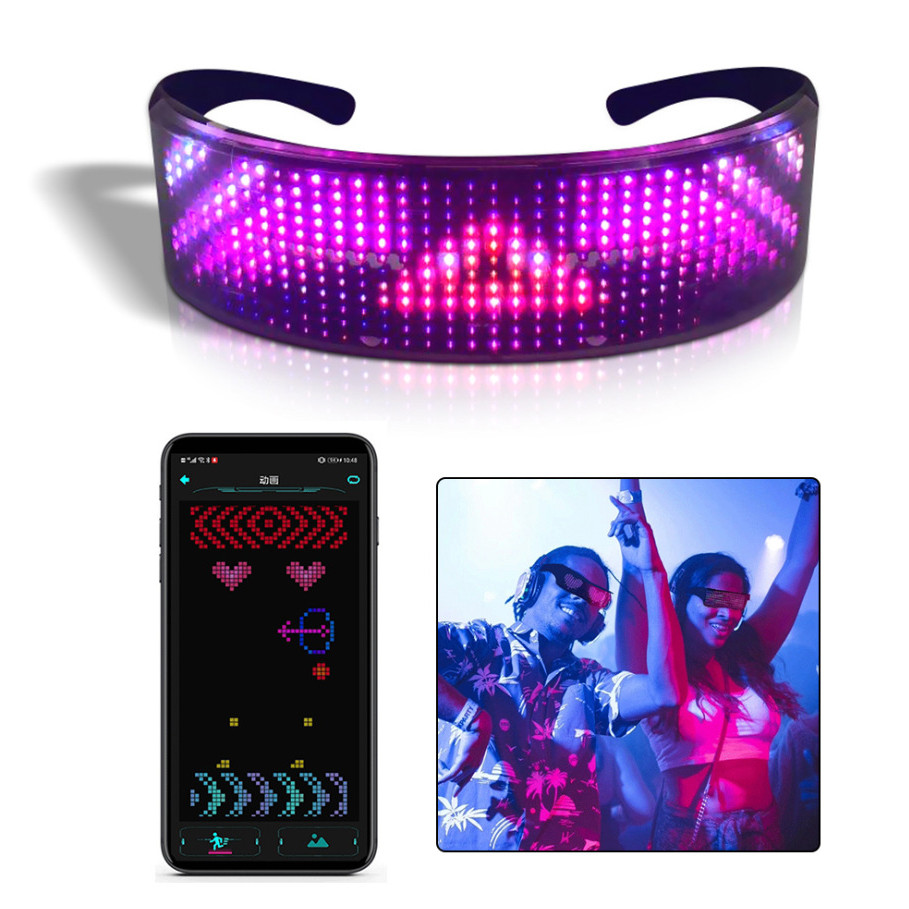 Cyberpunk Science Fiction Luminous Glasses เทคโนโลยีแห่งอนาคต อุปกรณ์เสริมสำหรับถ่ายภาพและคอสเพลย์