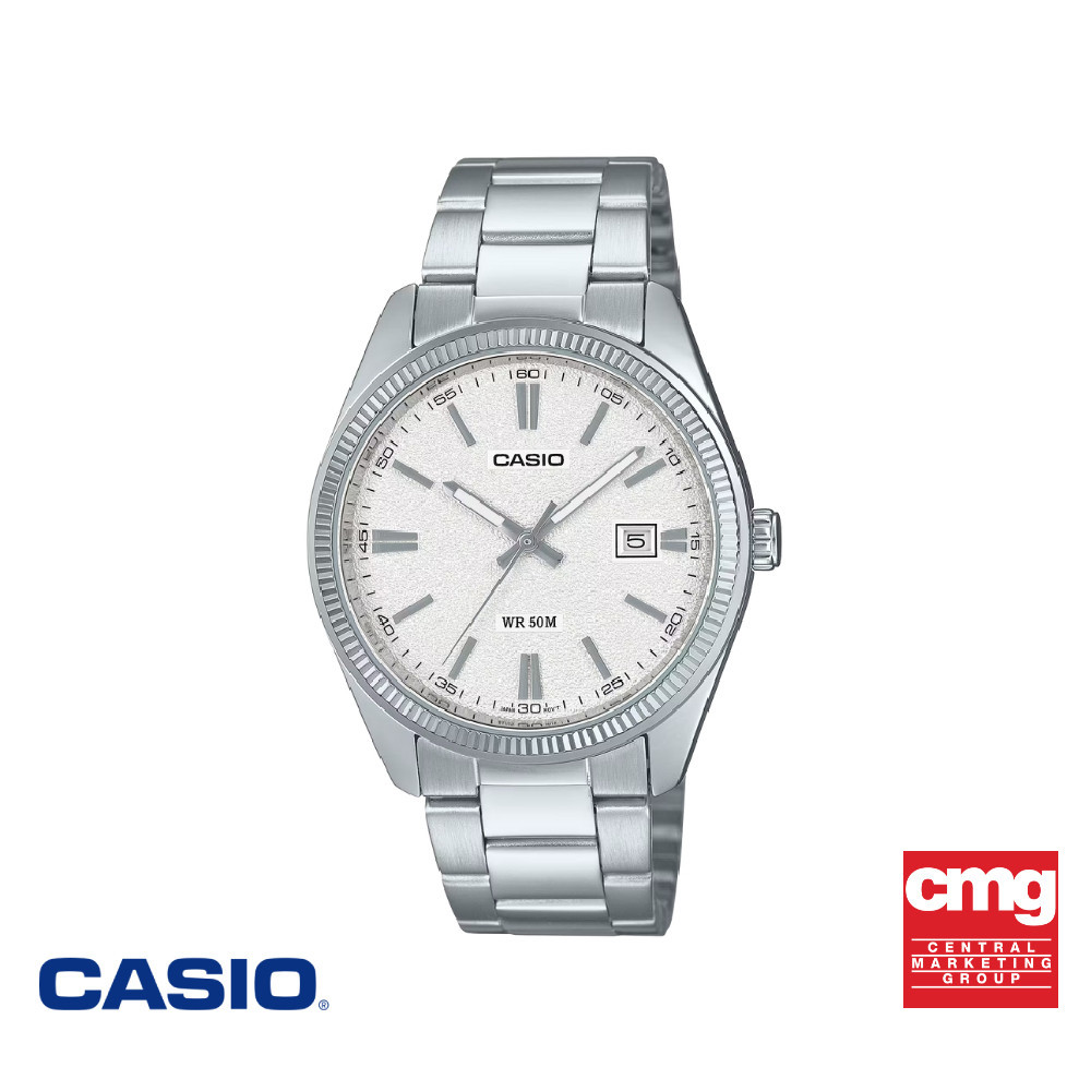 CASIO นาฬิกาข้อมือ รุ่น MTP-1302DA-7AVDF สายสแตนเลสสตีล สีขาว