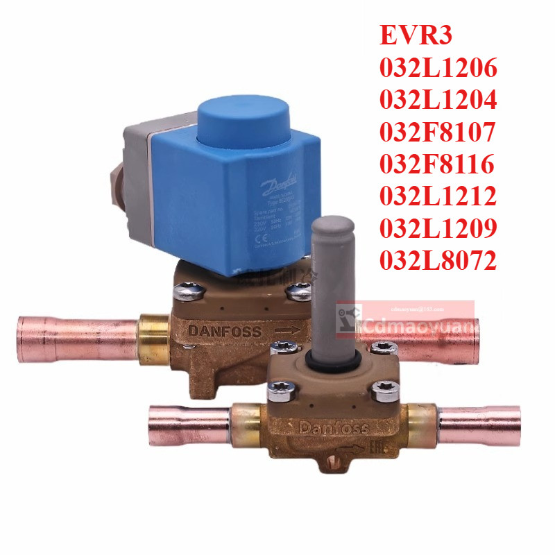 Danfoss Solenoid วาล์ว EVR3 032L1206 032L1204 032F8107 032F8116 032L12 032L1209 032L8072 วาล์วโซลินอ