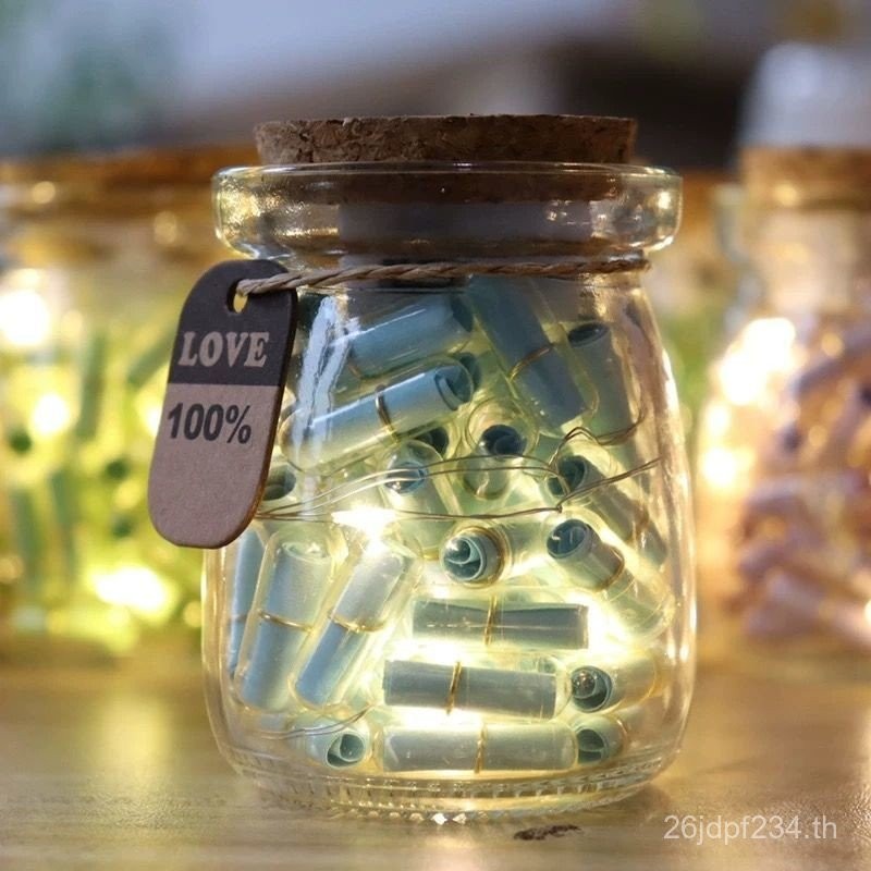 Love Words Handmade ฟรี DIY แฟน Star ขวด Wishing ขวดแคปซูลของขวัญวันเกิด Love Letter Heart 5LJ6