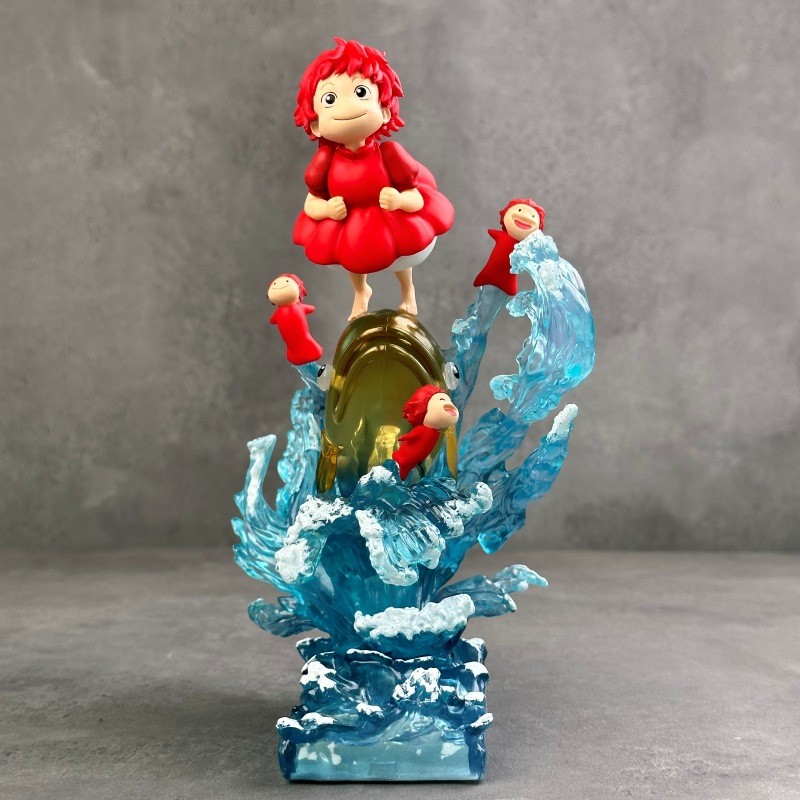 Ponyo และ Sosuke Goldfish Ponyo Hand-Made God Hidden Ponyo สามารถส่องสว่างรูปปั้นของขวัญประณีตเครื่อ