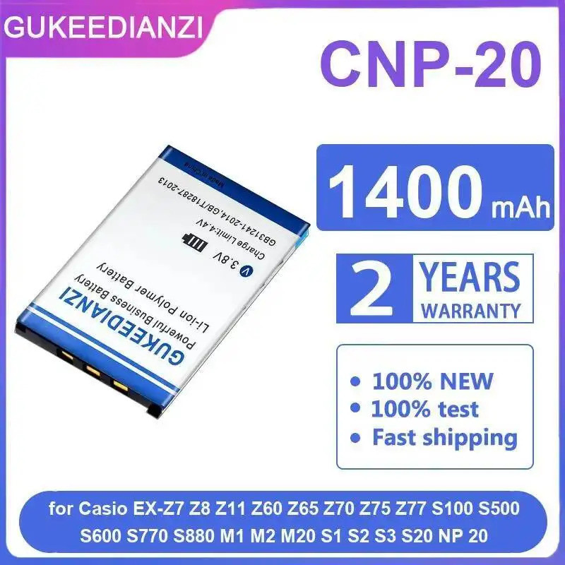 แบตเตอรี่ Cnp-20 1400Mah สําหรับ Casio EX-Z7 Z8 Z11 Z60 Z65 Z70 Z75 Z77 S100 S500 S600 S770 S880 M1 