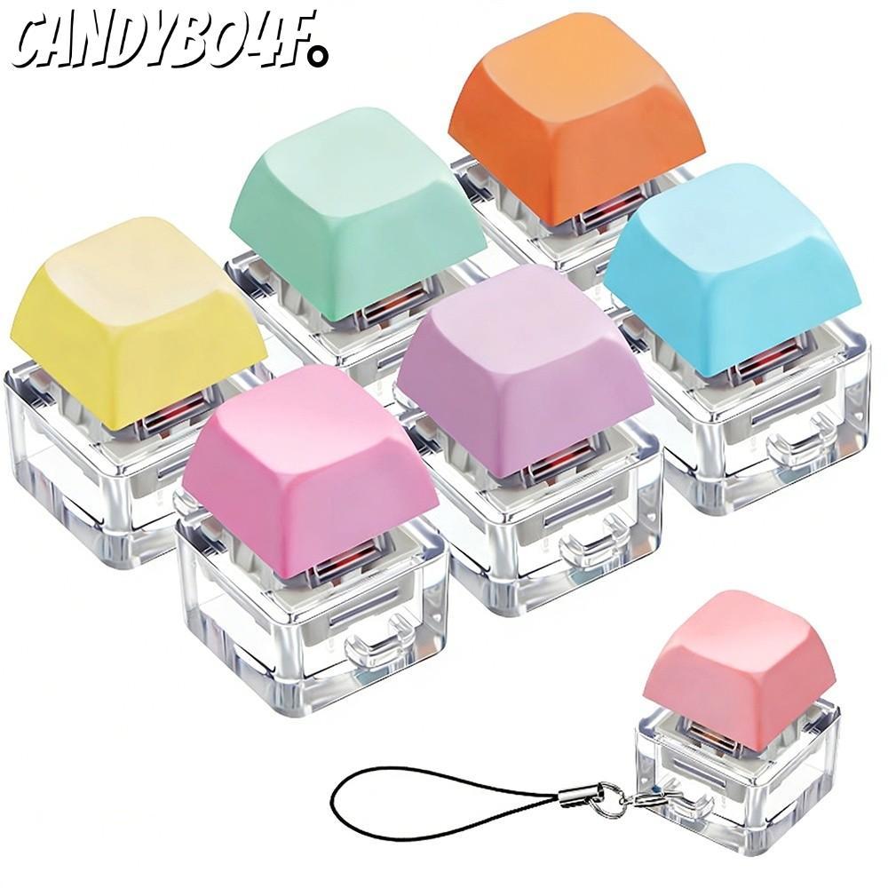 CANDYBO4F หมวกคีย์บอร์ดนิ้ว, ปุ่มกดไม่มีไฟ พวงกุญแจอยู่ไม่สุข, ผ่านเวลา DIY คีย์บอร์ดปุ่มของเล่นหยิก