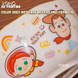 Toy Story series บนโต๊ะอาหารบรรเทาชามข้าวการ์ตูน Buzz Lightyear ชามผลไม้บนโต๊ะอาหารคู่