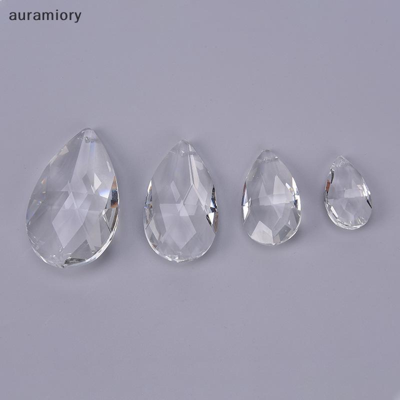 Auramiory] โคมไฟระย้าใสแก้วคริสตัลโคมไฟหลายเหลี่ยมลูกปัดแขวนหยดจี้ใหม่