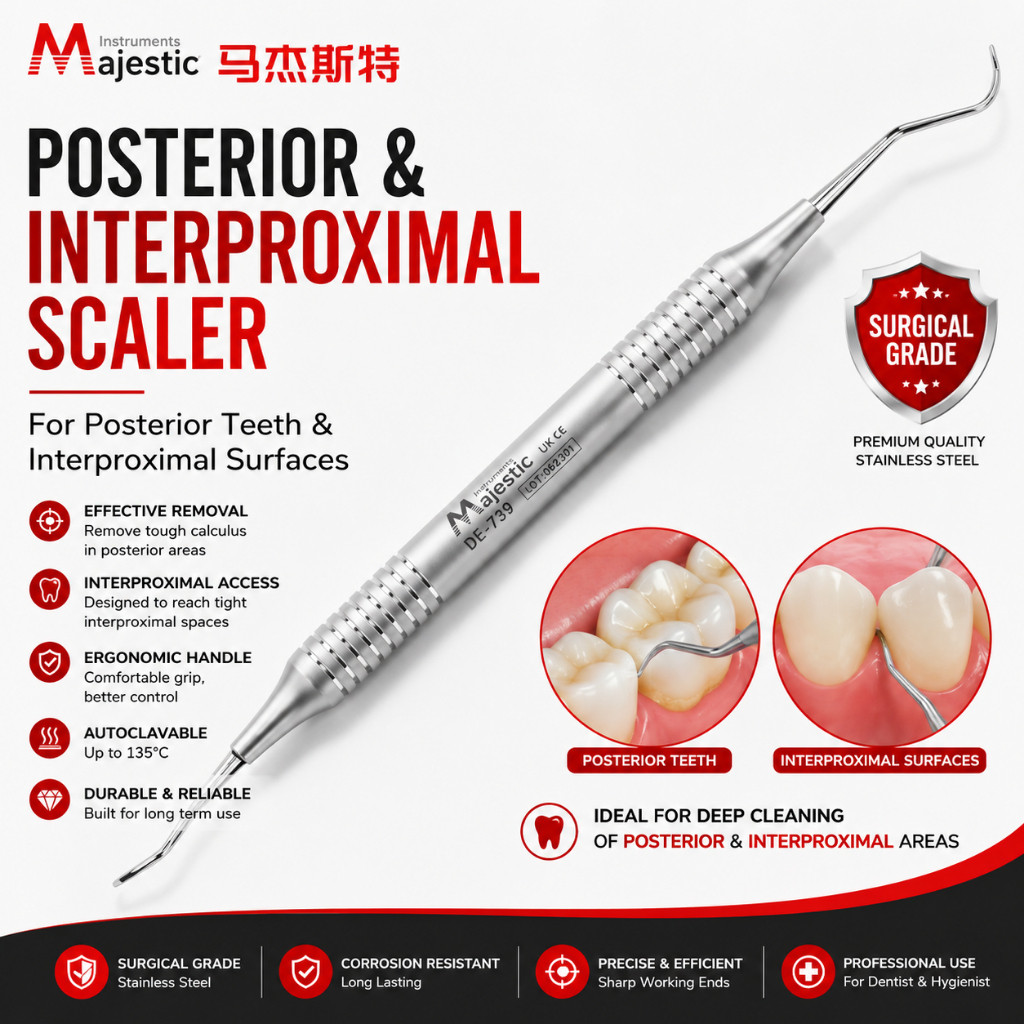 Posterior Interproximal Dental Scaler Tartar Plaque Remover สแตนเลส