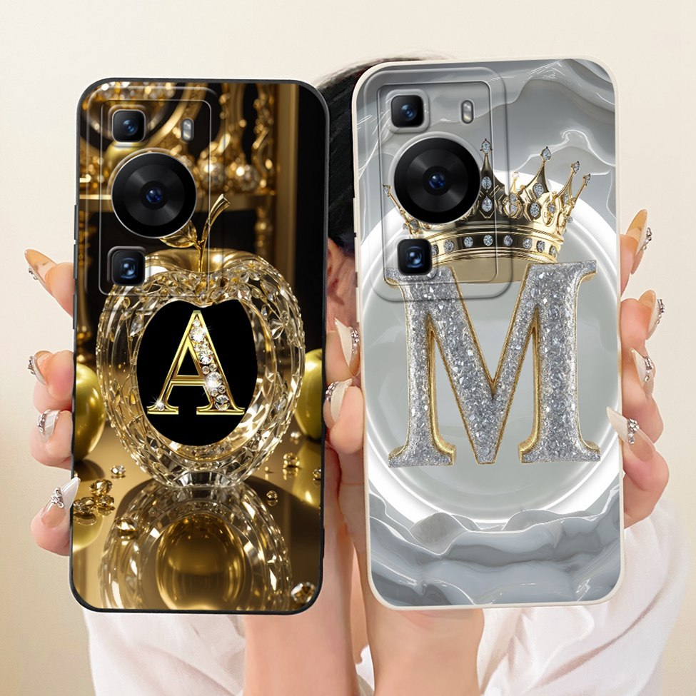 สําหรับ Huawei P60 P60Pro สําหรับ Huawei P60 Pro กรณีความงามตัวอักษรหรูหราแฟชั่น Crown 2D ทาสี