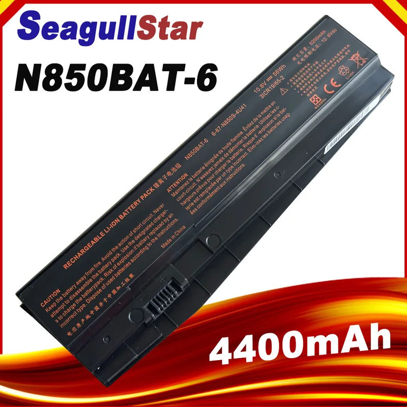 SeagullStar N850BAT-6 แบตเตอรี่แล็ปท็อปสําหรับ Clevo Z6-KP5GT Z7M-KP7G1 T58-T1 T6TI N870HJ Series 6-