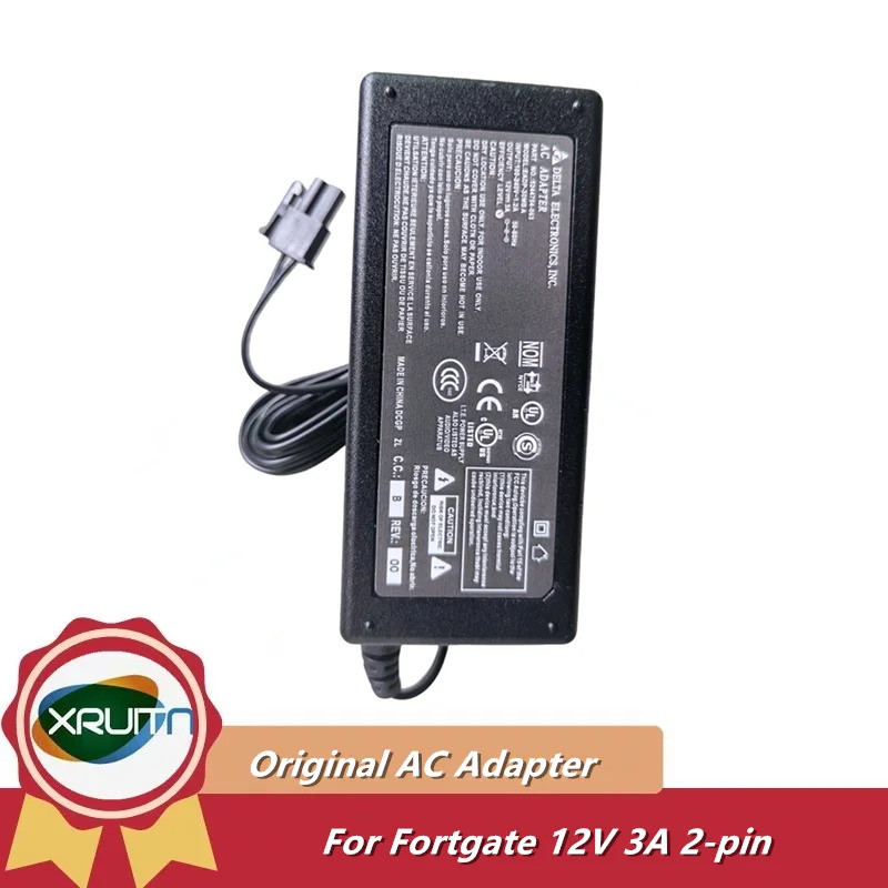 2-PIN 12V 3A สําหรับ FortiGate Fortinet FG-40C FG-30E FG-40F FG-90G FG-60C FG-60E FG-60F FG-61E FG-7