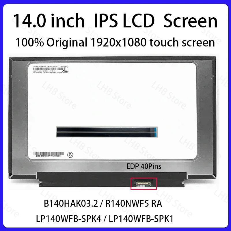14 "หน้าจอสัมผัส LCD B140HAK03.2 R140NWF5 RA LP140WFB-SPK4 K1 สําหรับ Lenovo Thinkpad T490 T490s T49