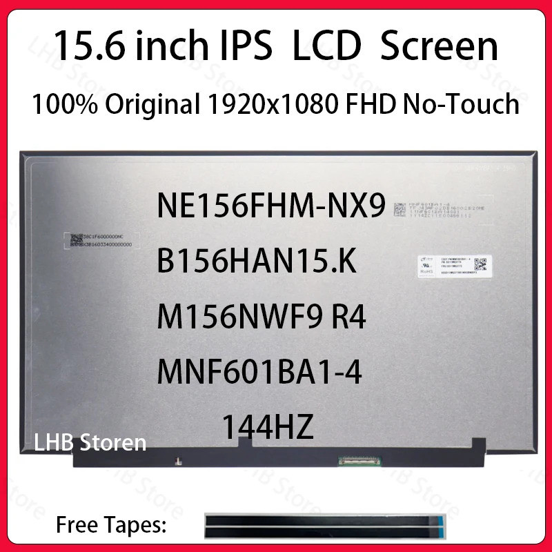 หน้าจอ LCD 15.6" 144Hz NE156FHM-NX9 B156HAN15.K M156NWF9 R4 MNF601BA1-4 สําหรับ Lenovo Legion 5 15AP