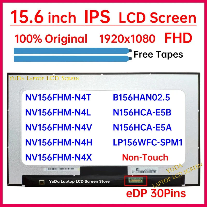 15.6 "หน้าจอ LCD NV156FHM-N4T NV156FHM-N4L N4V N4H N4X N156HCA-E5B E5A LP156WFC-SPM1 จอแสดงผลแผง Mat