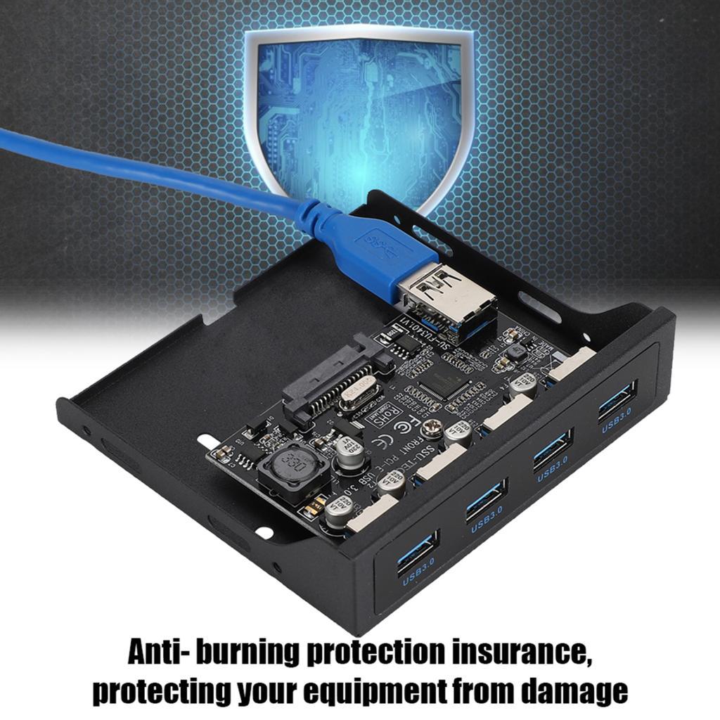 Treee ASHATA USB แผงด้านหน้า PCI-E ถึง 4xUSB3.0 สําหรับชิป Floppy Bay อะแดปเตอร์ขยาย Riser การ์ด USB