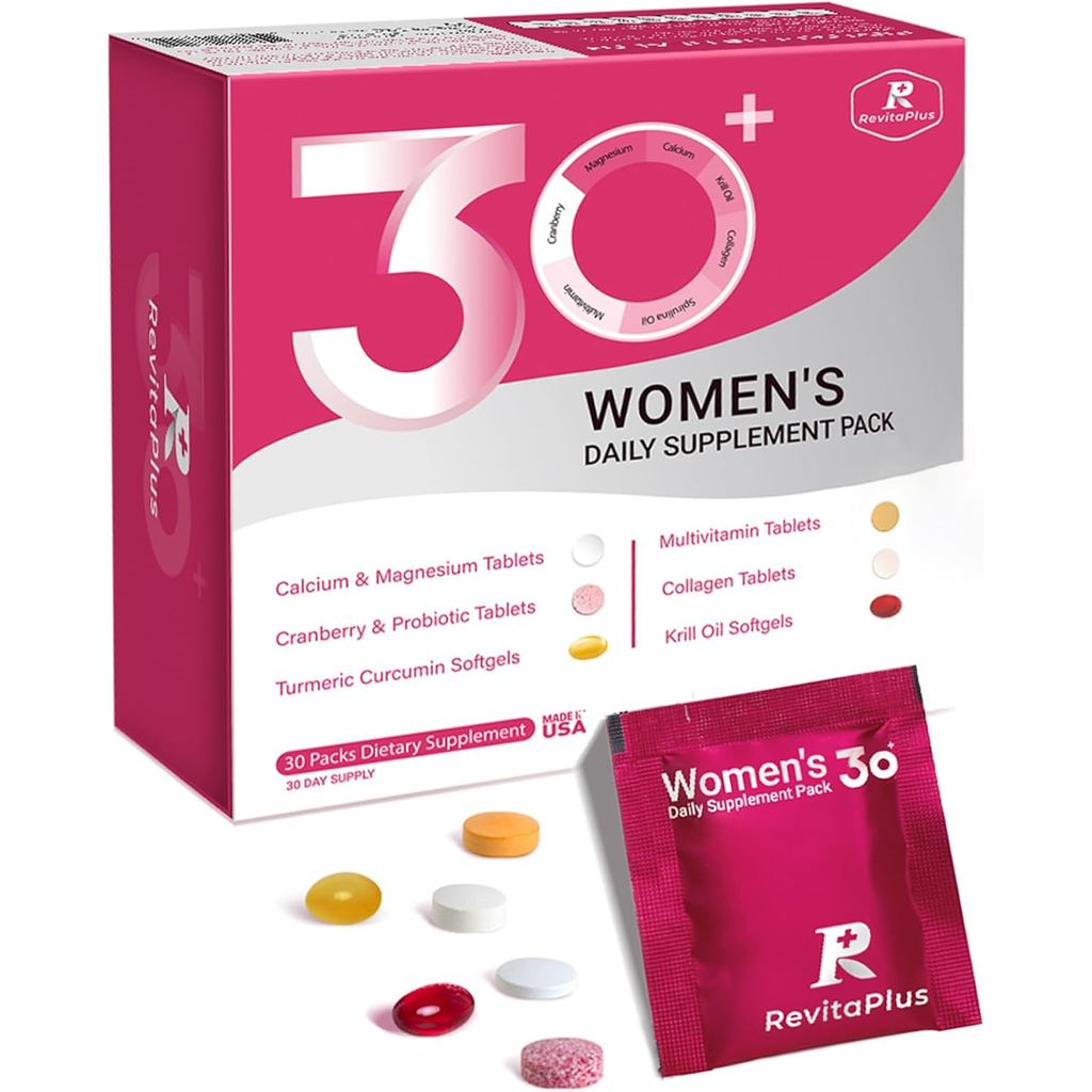 RevitaPlus วิตามินรวมของผู้หญิง บรรจุวิตามิน A, B, C, D3, E, K2, ไบโอติน, คอลลาเจน, Phospholipids, แ