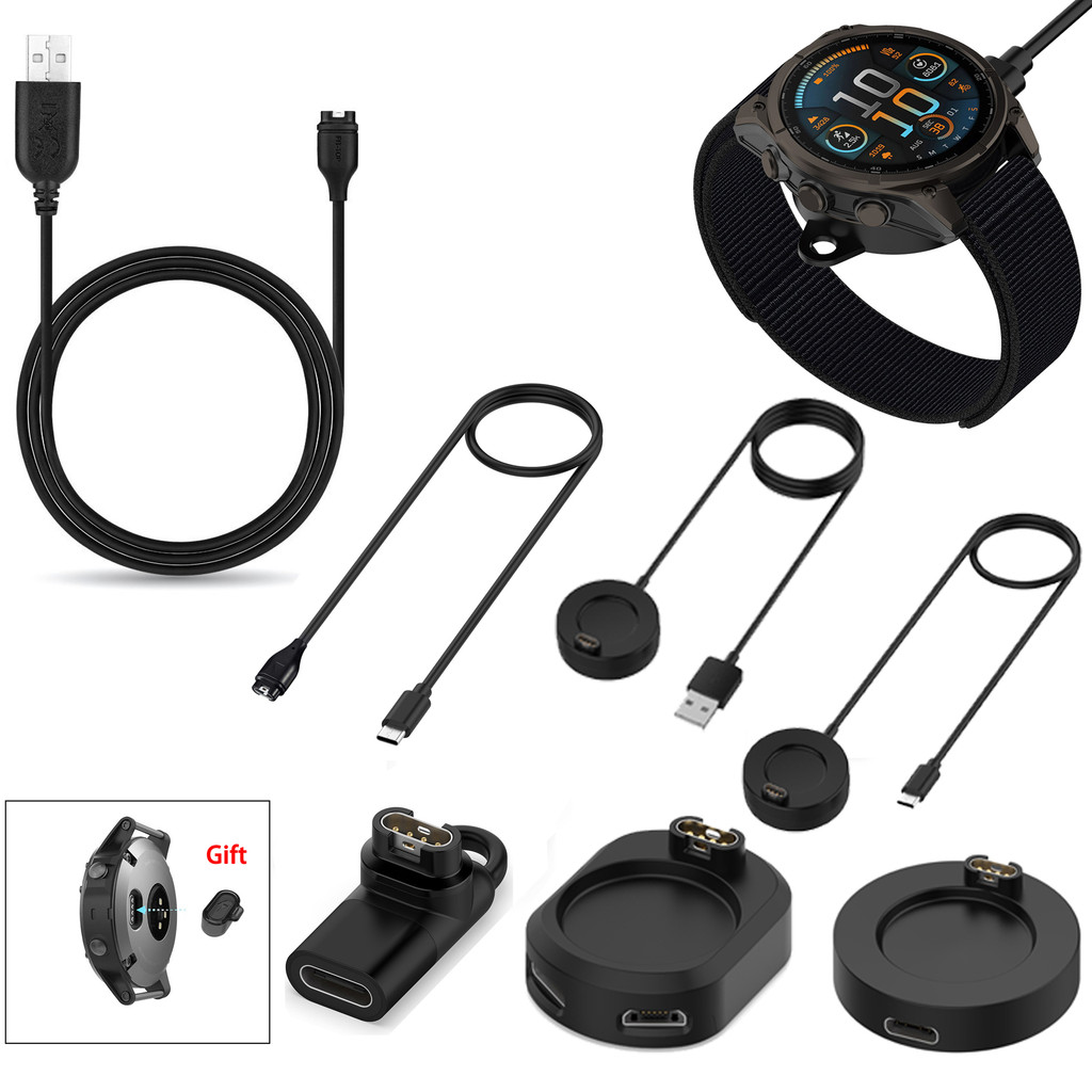 สําหรับ Garmin Venu SQ 234 2s 3s X1 Forerunner 955 945 265 245 255 Instinct Vivoactive Fenix 8765/7S/7X/6S/6X ประเภท C/USB IP อะแดปเตอร์สายชาร์จ/แท่นชาร์จแบบพกพา Converter