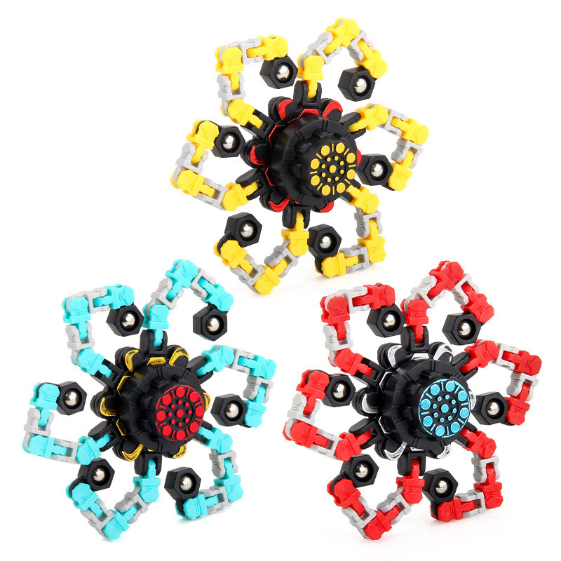 ขายร้อน Fidget Spinner Mechanical Spinner Decompression ของเล่นหลากหลายโซ่หมุน Spinner DIY ของเล่นเพ