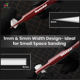 Nasedal 3 ชิ้นงานอดิเรกไฟล์แก้วสําหรับกันดั้มรุ่น 3D พิมพ์ขัดเครื่องมือขัดอัปเดต #600-#800 ไฟล์แก้วนํามาใช้ใหม่สําหรับรุ่นขนาด กันพลา ทําบดเปียกและแห้งใช้พร้อมกล่อง