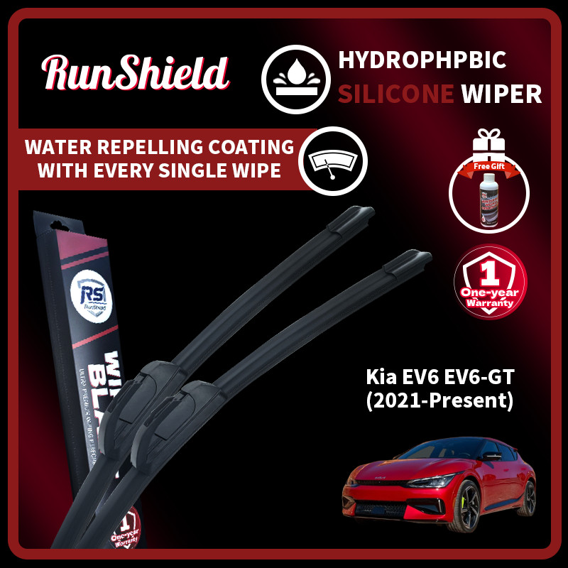 RunShield สําหรับ Kia EV6 EV6-GT 2021-ปัจจุบันเคลือบไฮโดรโฟบิกซิลิโคนใบปัดน้ําฝนที่ปัดน้ําฝนกระจกรถย