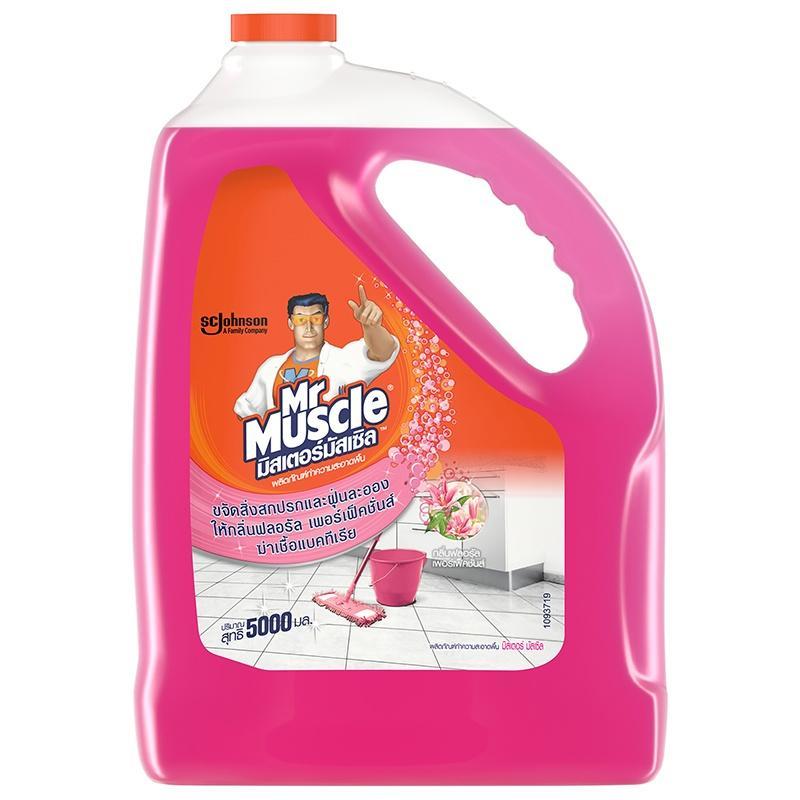 MR. MUSCLE ผลิตภัณฑ์ทำความสะอาดพื้น กลิ่นฟลอรัล สีชมพู ขนาด 5,000 มล.