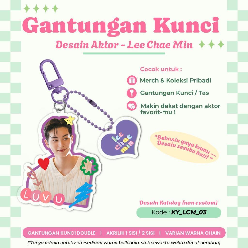 Ganci อัคริลค์ แบบกําหนดเอง | Koleksi แฟน ๆ เกาหลี Aktor Lee Chae Min | Gantungan Kunci Double Charm