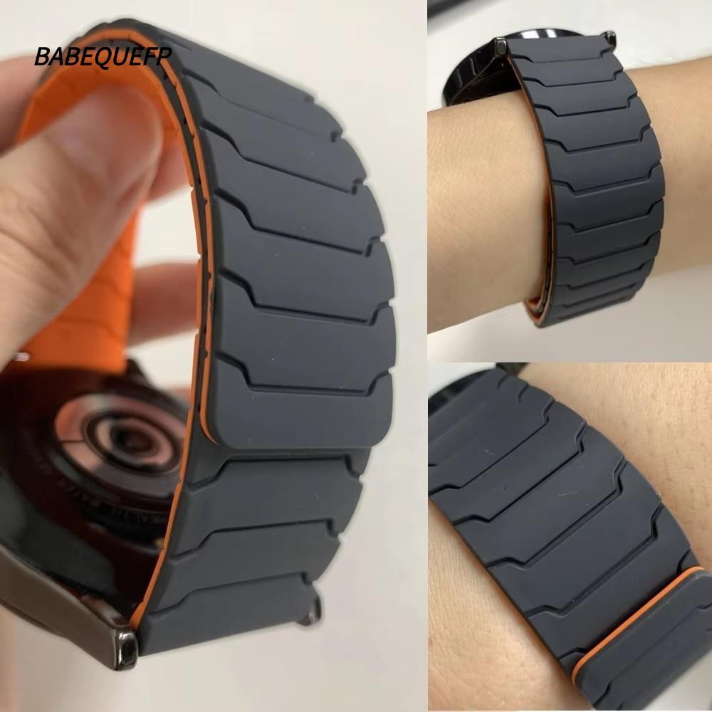 BABEQUEFP Loop Band, สายรัดแม่เหล็กยืดหยุ่นซิลิโคน, แฟชั่น 20/22 มม.สายนาฬิกาปรับได้สําหรับ Huawei GT5/GT4 สวมใส่ง่าย