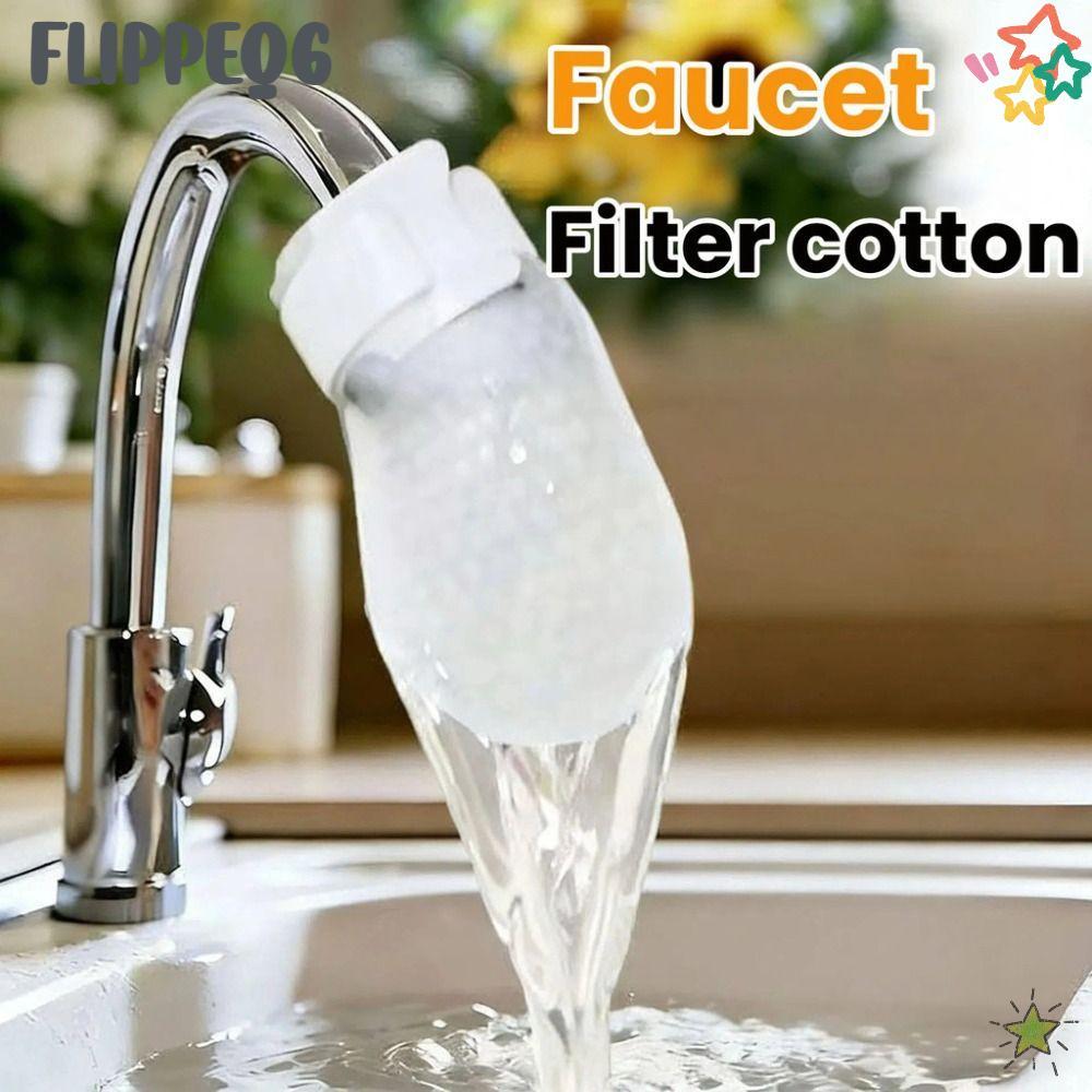 FLIPPEQ6 10/50 ชิ้นก๊อกน้ํากรอง,หนา Universal Faucet Filter Cotton, Anti-splash with T-strap Tap Water Filter Bag