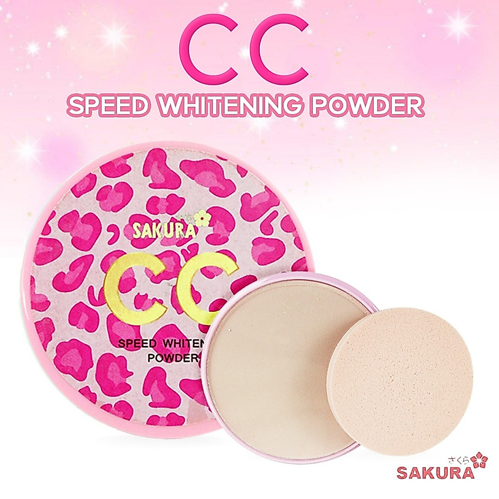 แป้งซีซี Sakura CC Speed Whitening Powder [No.1792] แป้งอัดแข็ง ผิวกระจ่างใส มีพัฟในตลับ พร้อมส่ง