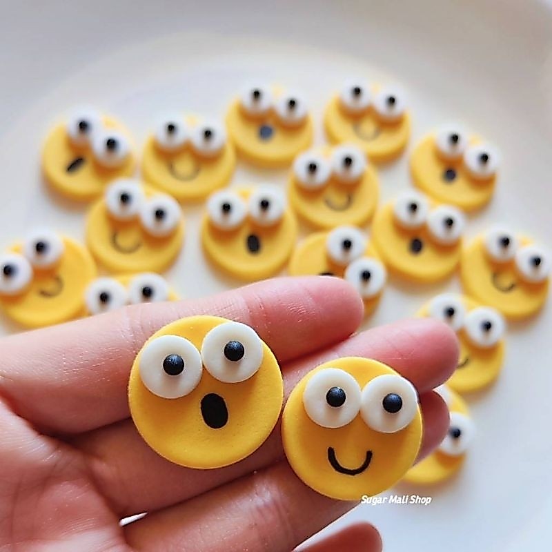 🙂😲Smile Bigeye สมายตาโต ขนาด 2.5cm กัมเพสรูปยิ้มตกแต่งหน้าเค้ก คัพเค้ก เบเกอรี่ต่างๆ ทานได้นะคะ