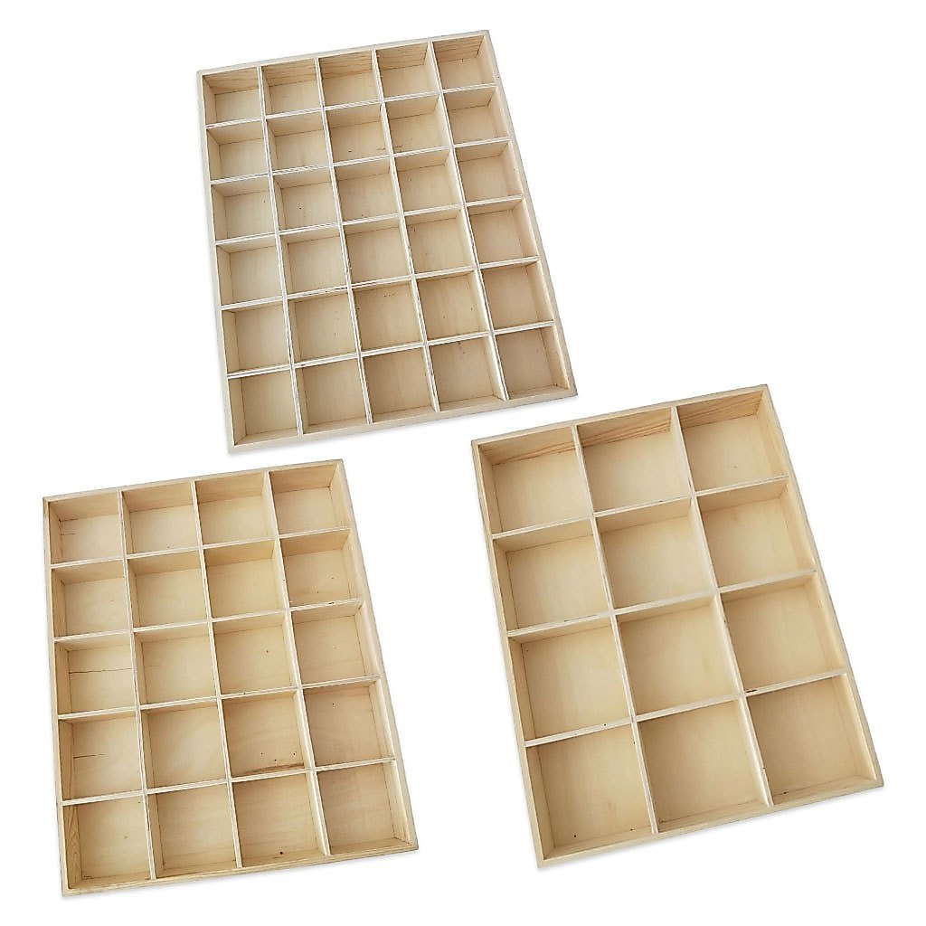 [Loviver] ไม้ Sundries Storage 30 กริด Organizer ฝาครอบตู้โชว์ Lattice Retro สําหรับ