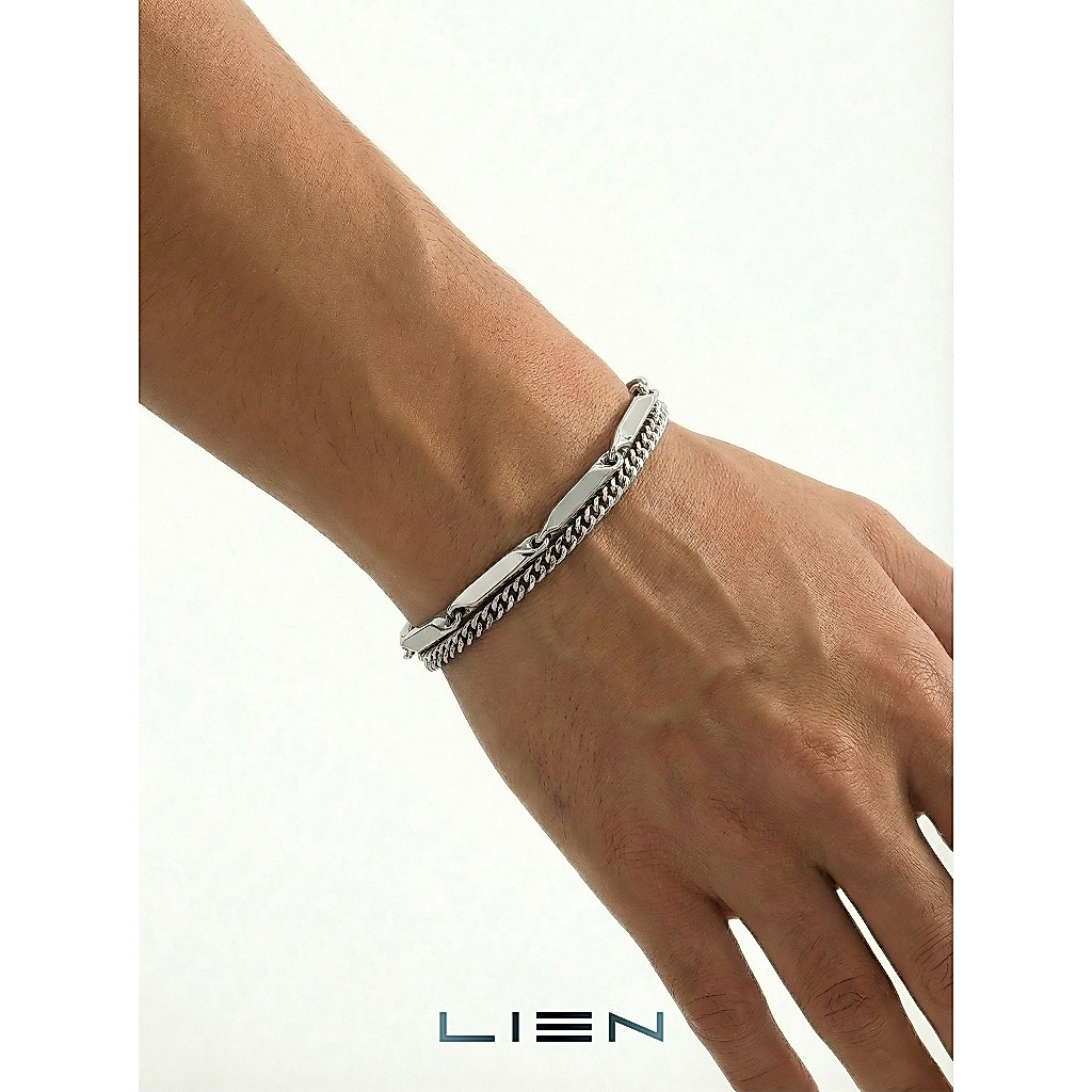 LIEN สร้อยข้อมือโซ่ชั้นผู้ชาย | สร้อยข้อมือโซ่เหล็กไทเทเนียม| กันน้ํากันน้ํา|ไม่ซีดจาง|ส่งของภายใน 24 ชม