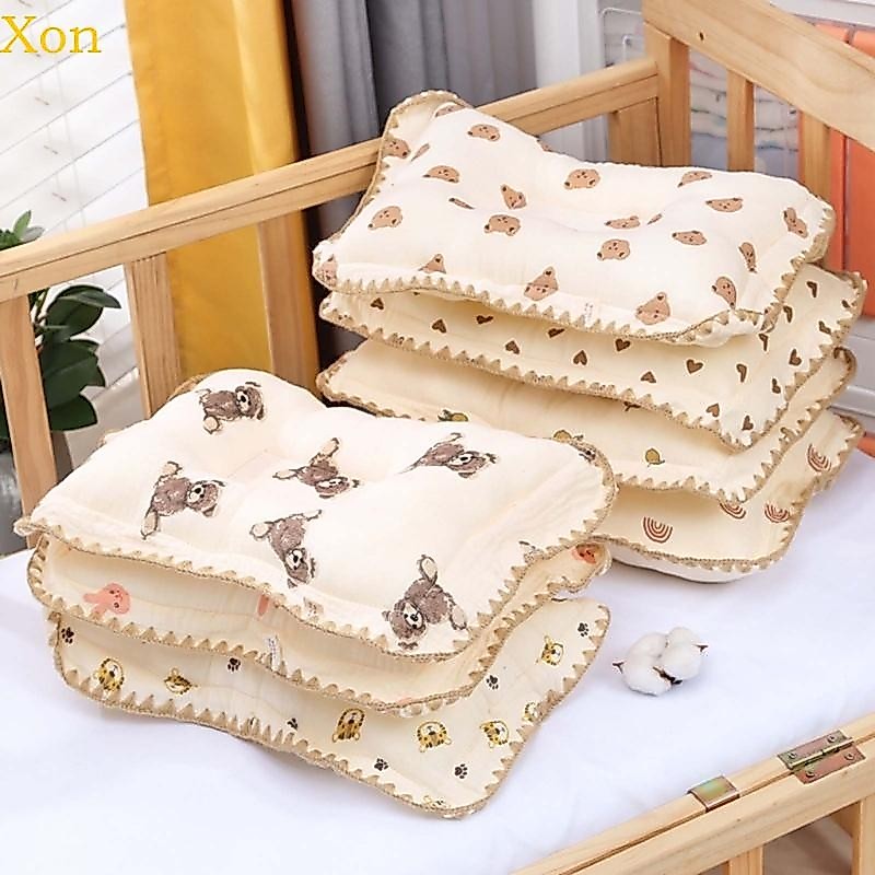 Xon หมอนเด็กการ์ตูนผ้าฝ้ายนุ่มหมอนเตียงเด็กวัยหัดเดินสําหรับ Sleeping Bassinet ผ้าปูที่นอน